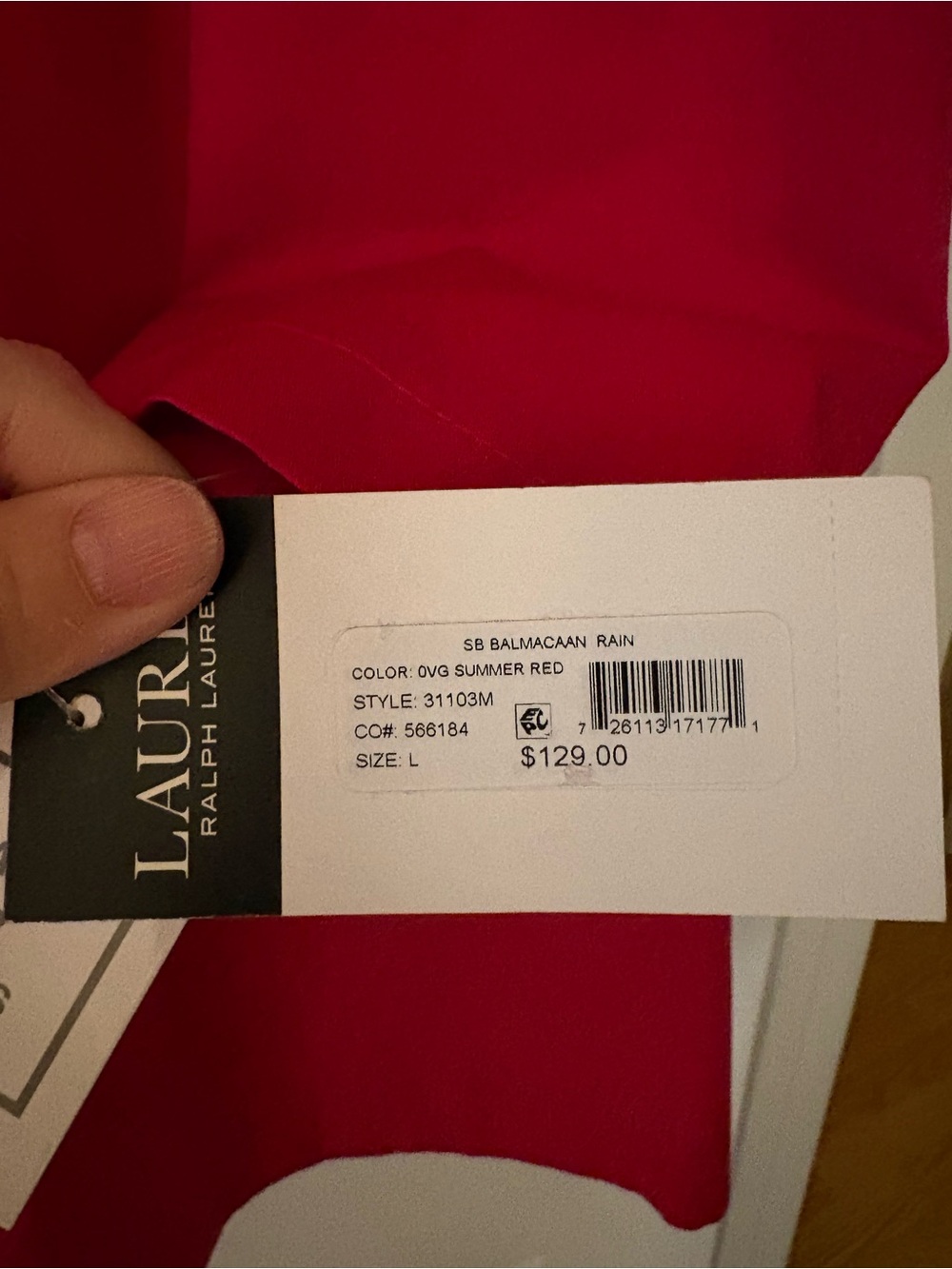 Ralph Lauren Bold Red Button-Front Trench Coat - Water Resistant - Picture 6 of 12
